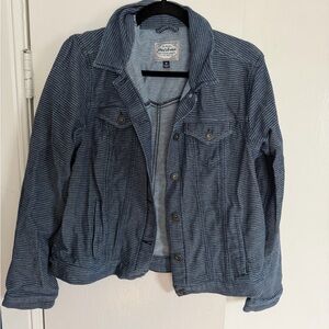 Flag & Anthem Textured Blue Button Jacket